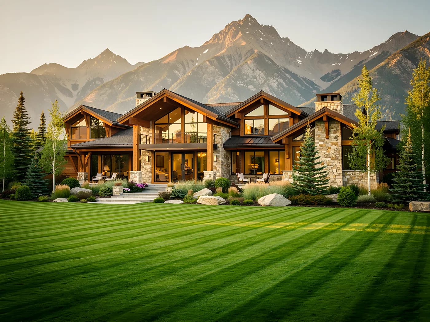 A Flathead Valley estate with manicured grounds